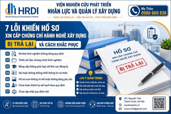 7 Lỗi Khiến Hồ Sơ Xin Cấp Chứng Chỉ Hành Nghề Xây Dựng Bị Trả Lại Và Cách Khắc Phục