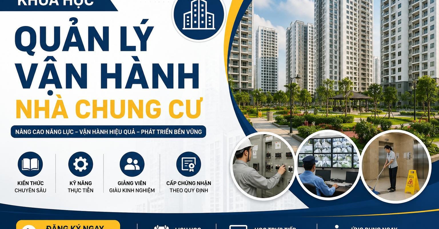 KHÓA HỌC QUẢN LÝ VẬN HÀNH NHÀ CHUNG CƯ MỚI NHẤT 2026 – NÂNG CAO NĂNG LỰC QUẢN LÝ TÒA NHÀ CHUYÊN NGHIỆP